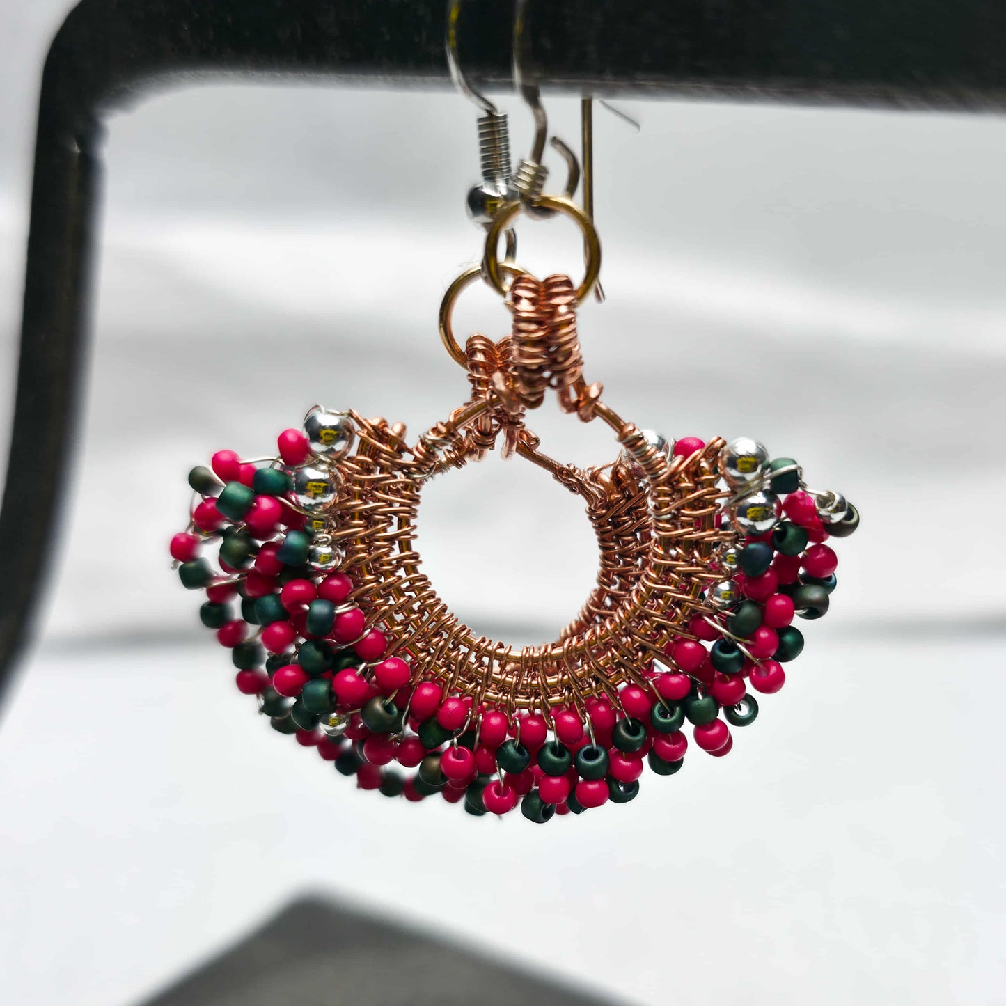 Custom Woven Fan Earrings – Made Just for You