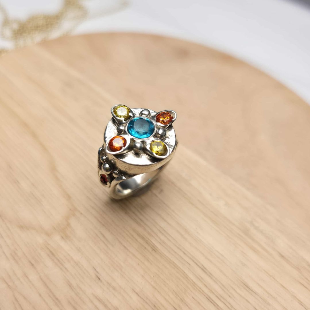 Radiant Sterling Silver Gemstone Ring