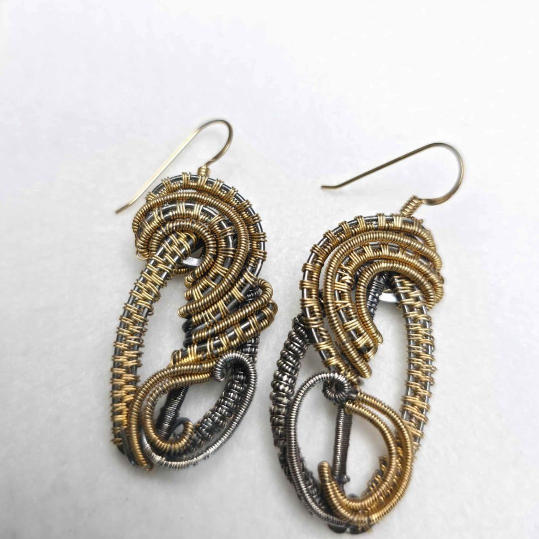 14k gold-filled Silver Dangle Earrings