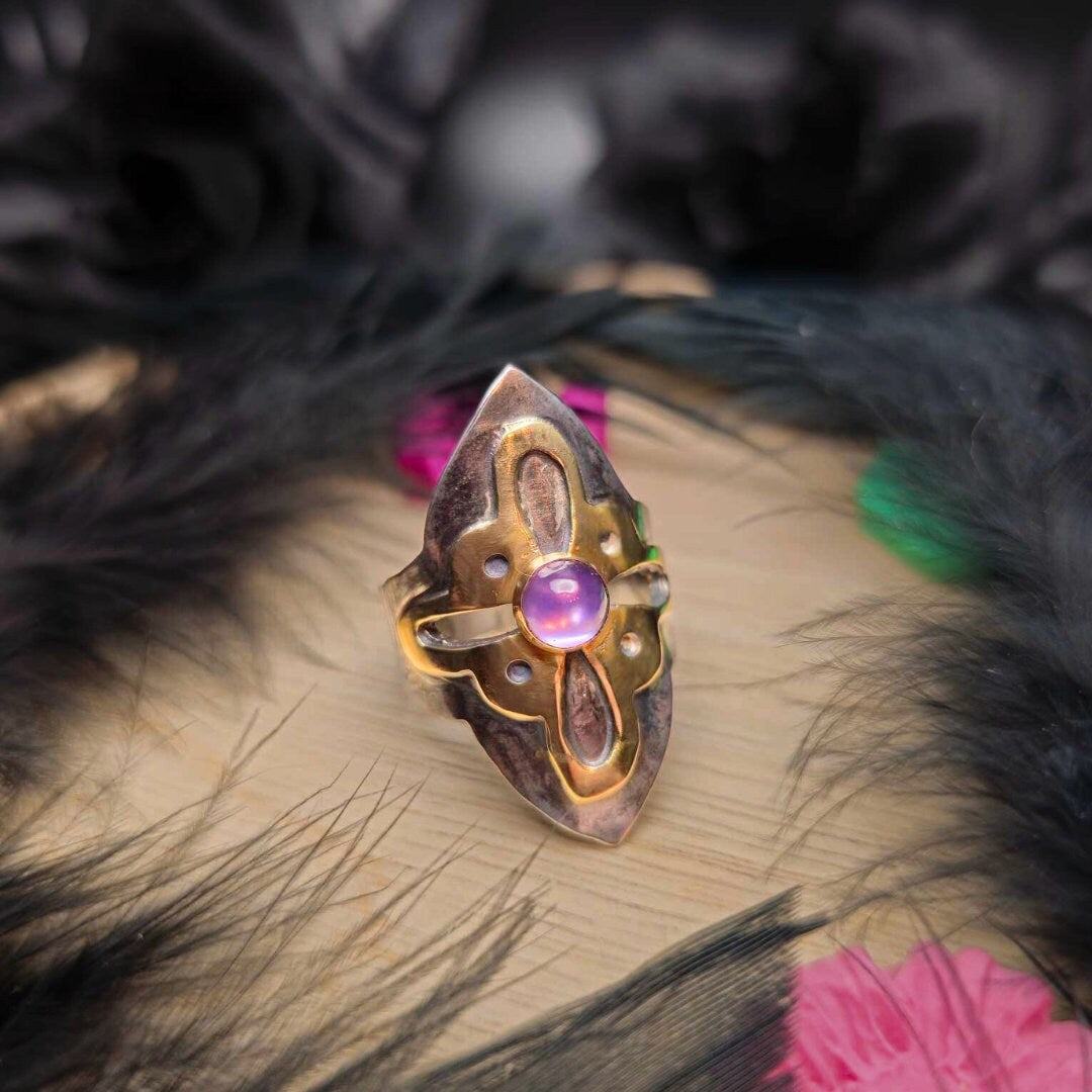 Amethyst Silver Signet Ring