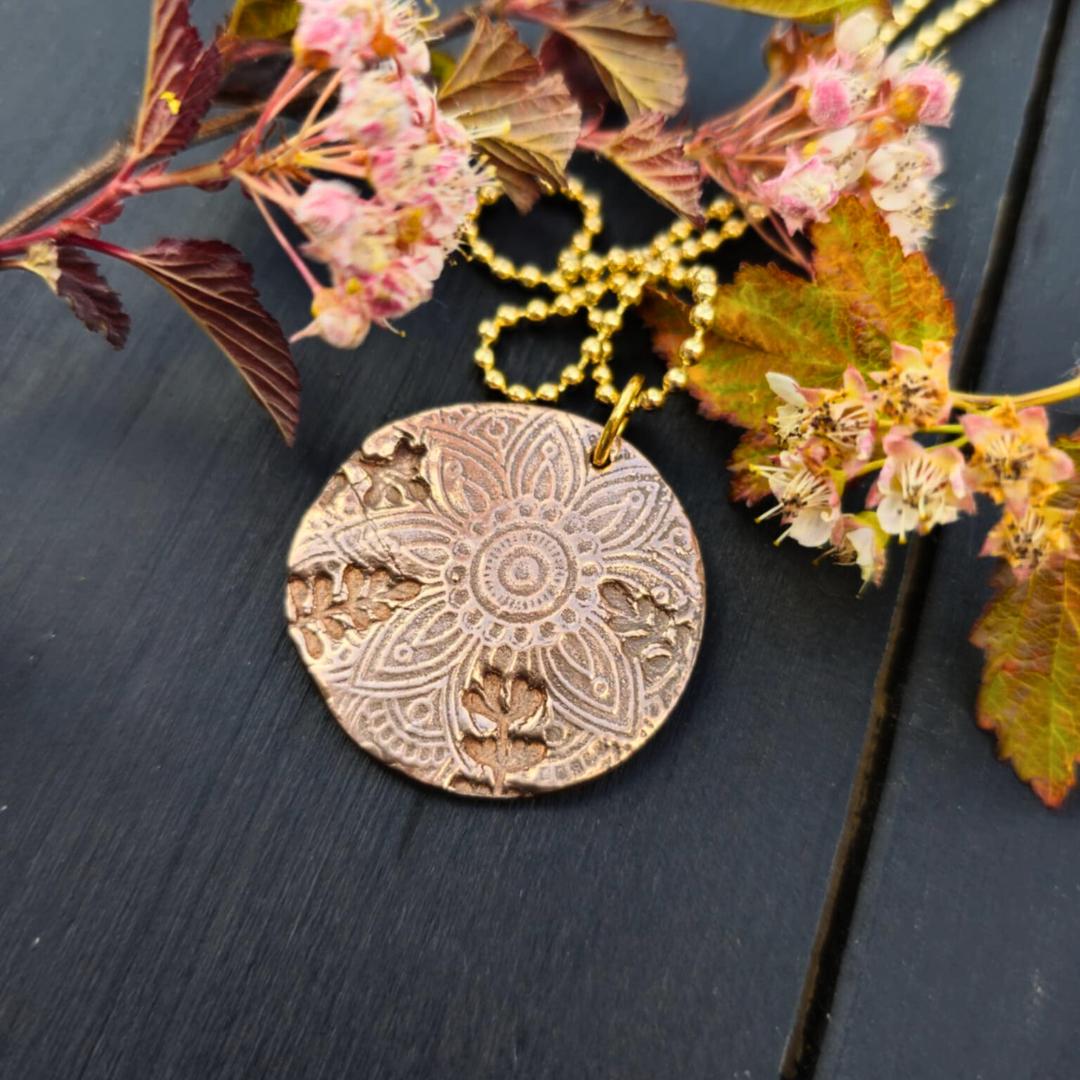 Handmade Copper Mandala Pendant