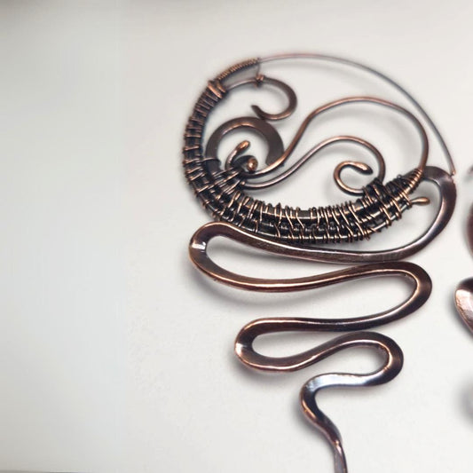 Handwoven Copper Earrings