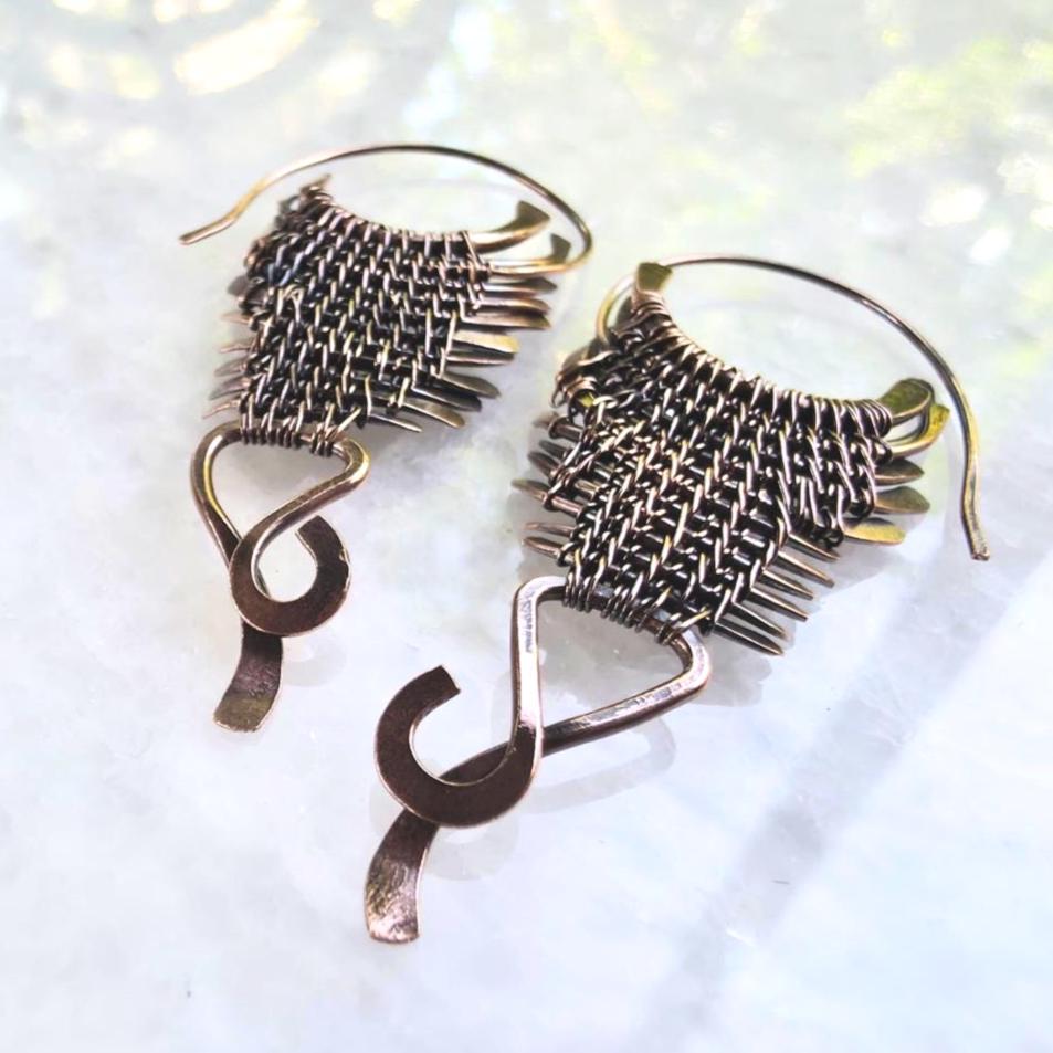 Forged Copper Earrings