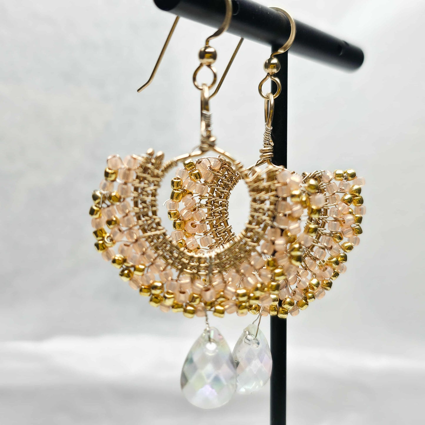 Custom Woven Fan Earrings – Made Just for You