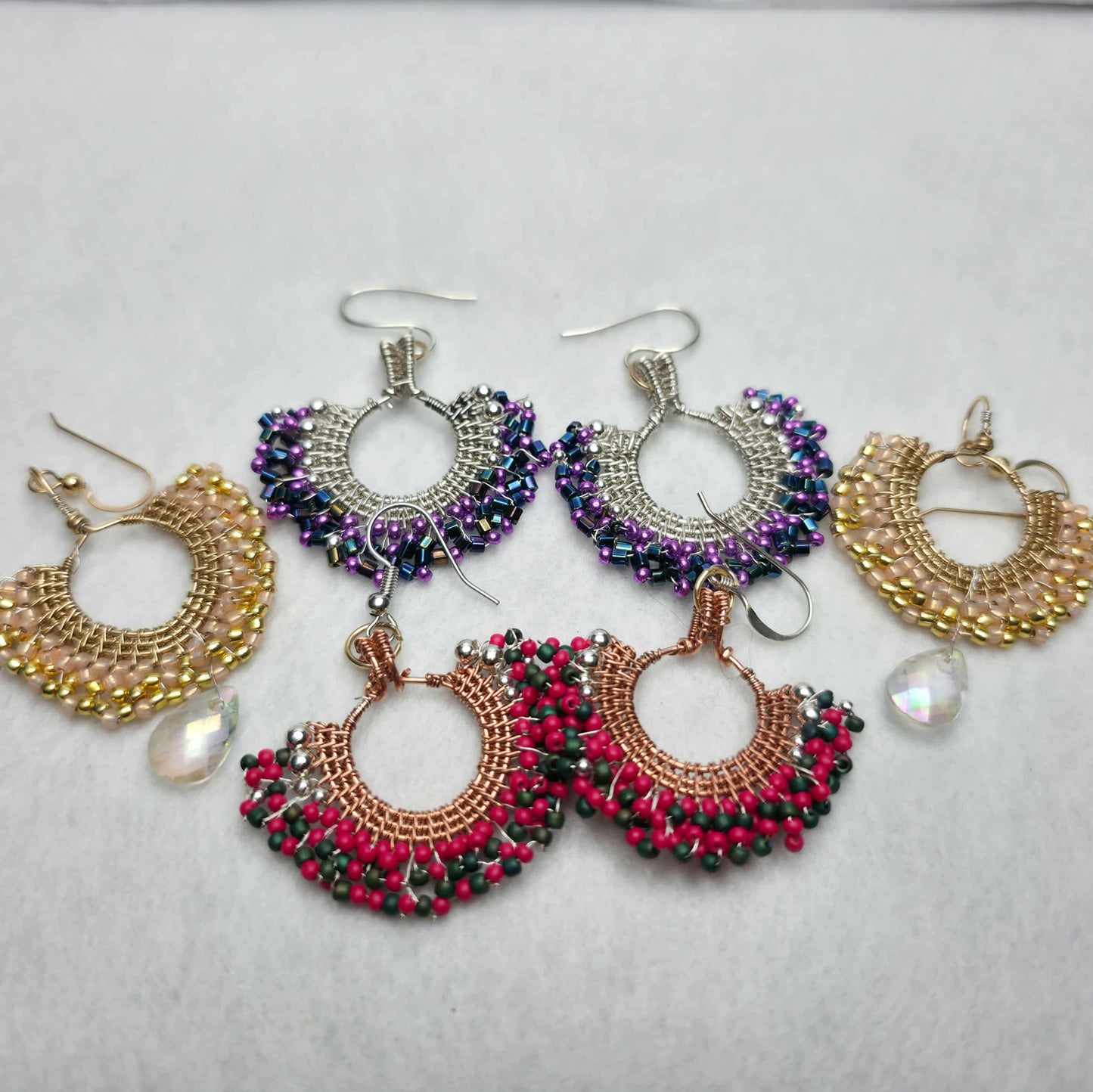 Custom Woven Fan Earrings – Made Just for You