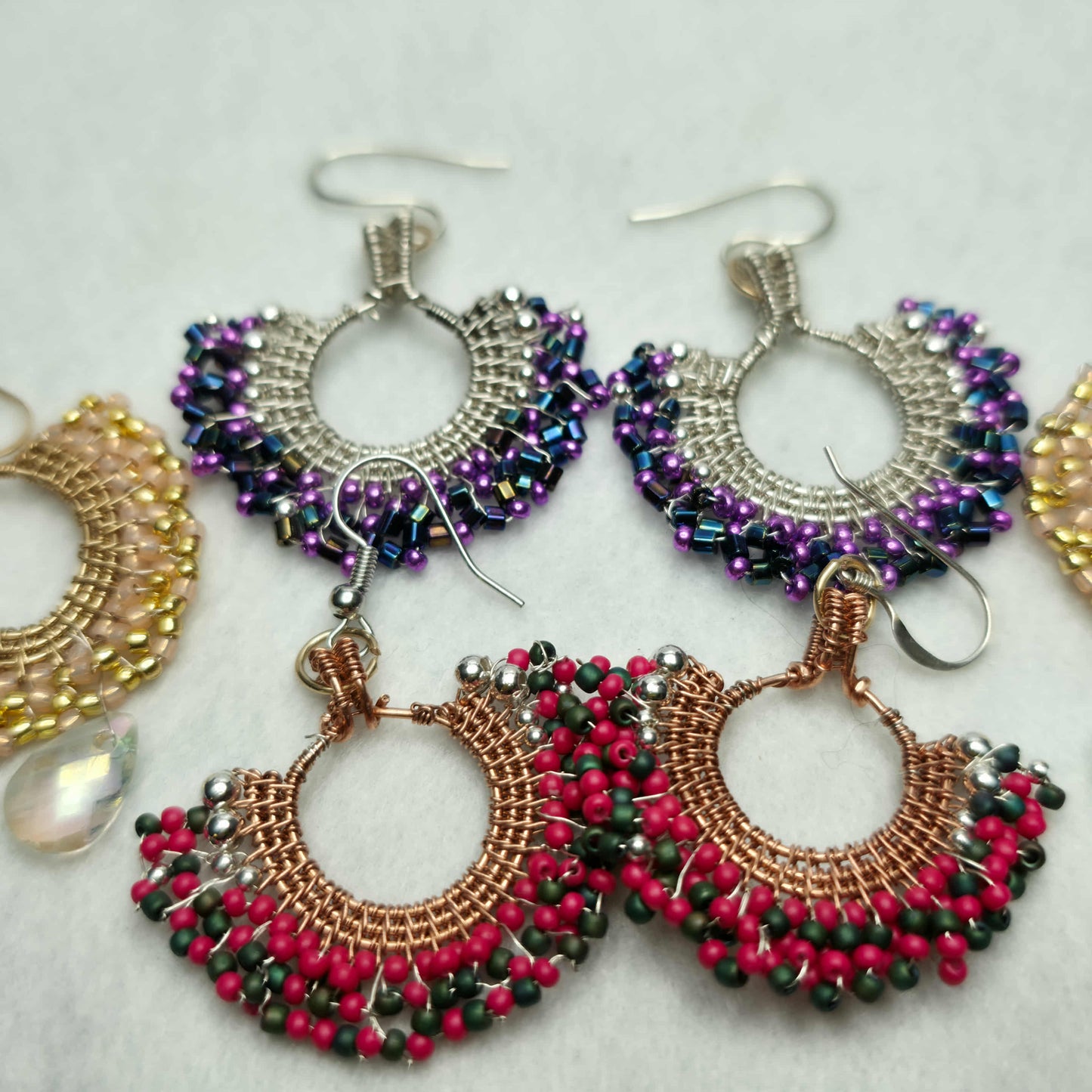 Custom Woven Fan Earrings – Made Just for You