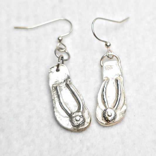 Silver Flip-Flop Earrings