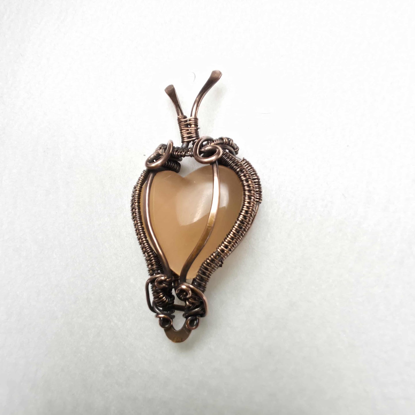 Golden Heart Copper Wire Weave Pendant