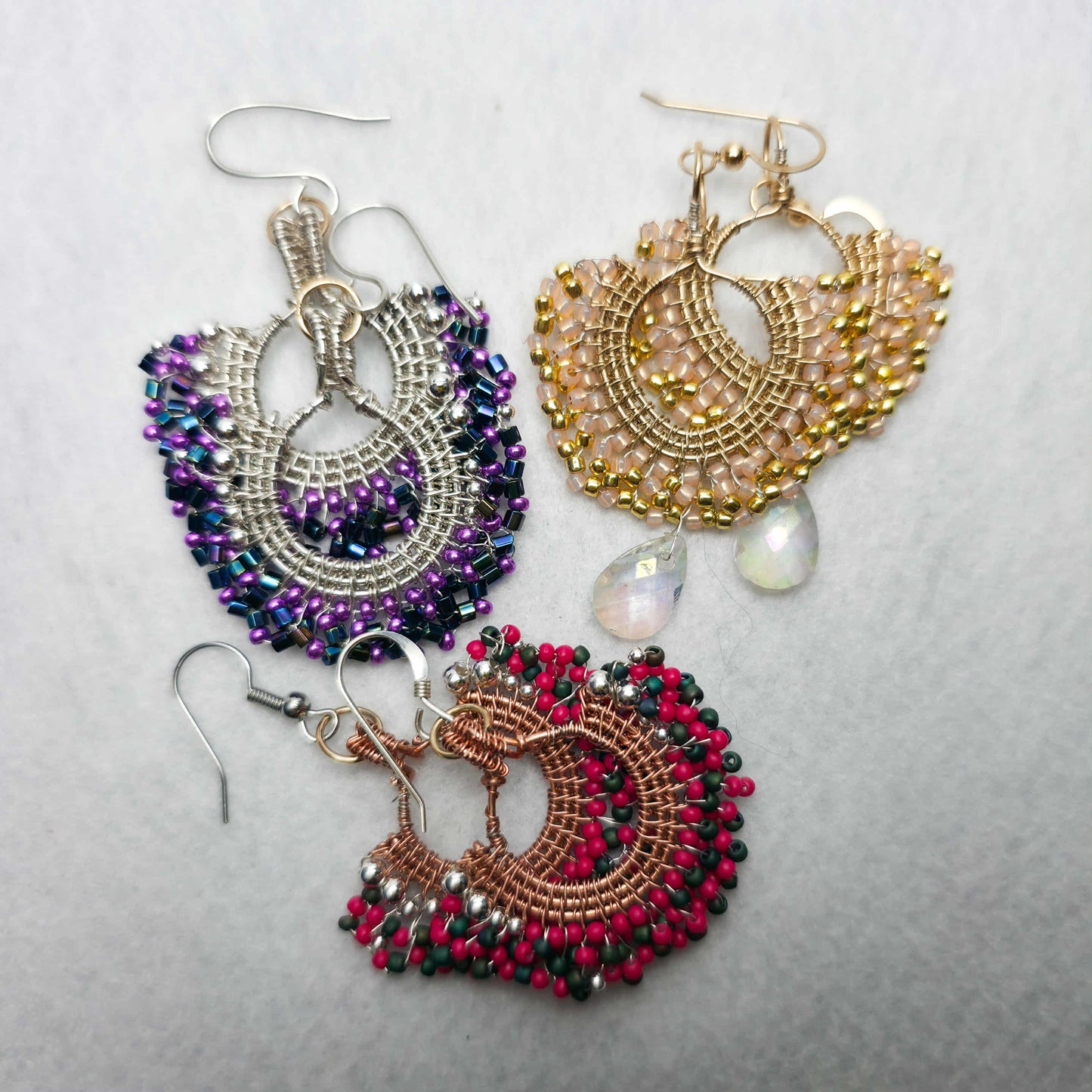 Custom Woven Fan Earrings – Made Just for You