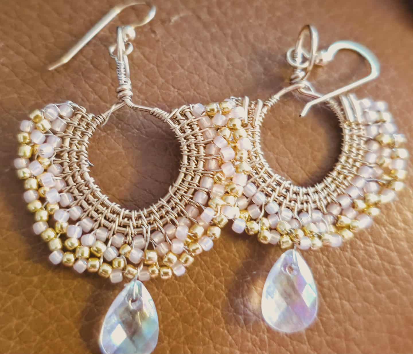 Custom Woven Fan Earrings – Made Just for You