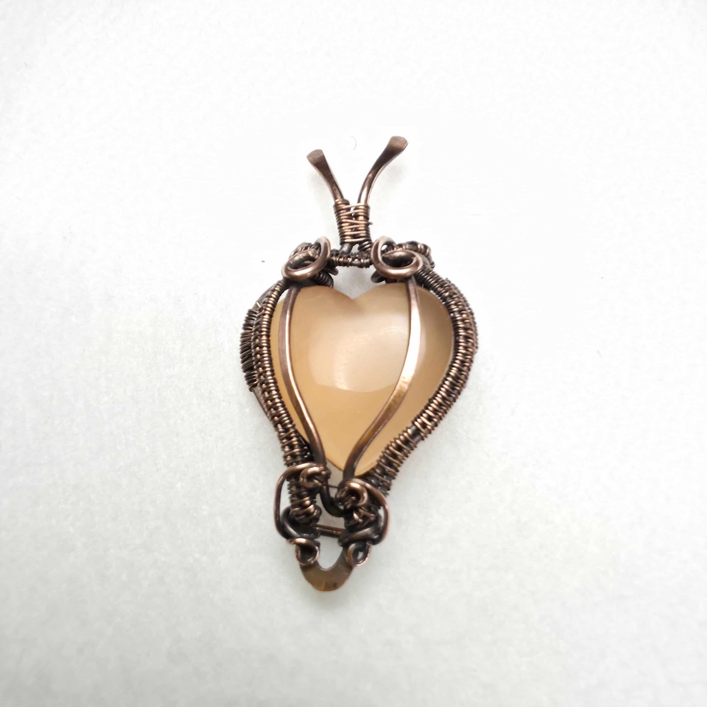 Golden Heart Copper Wire Weave Pendant