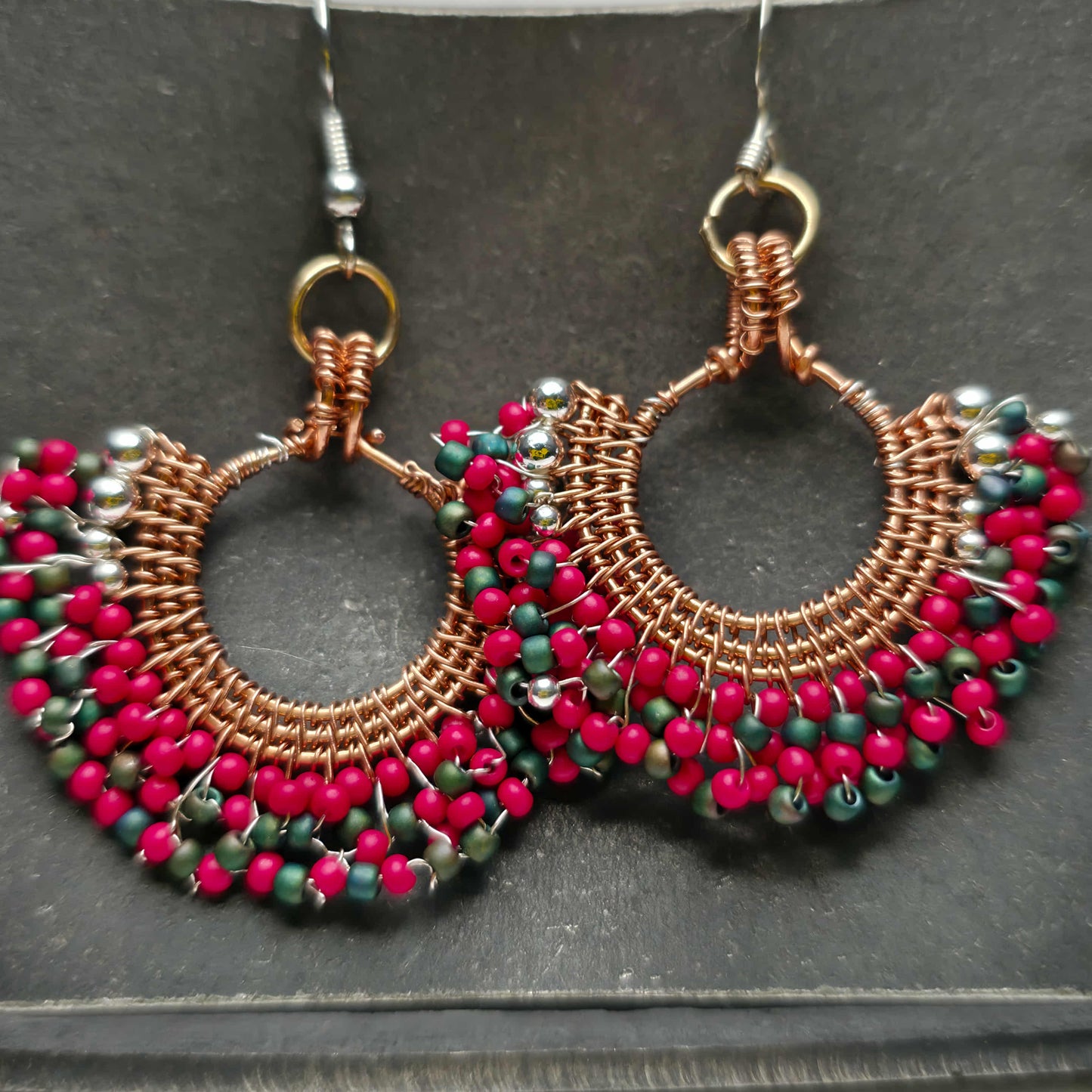 Custom Woven Fan Earrings – Made Just for You