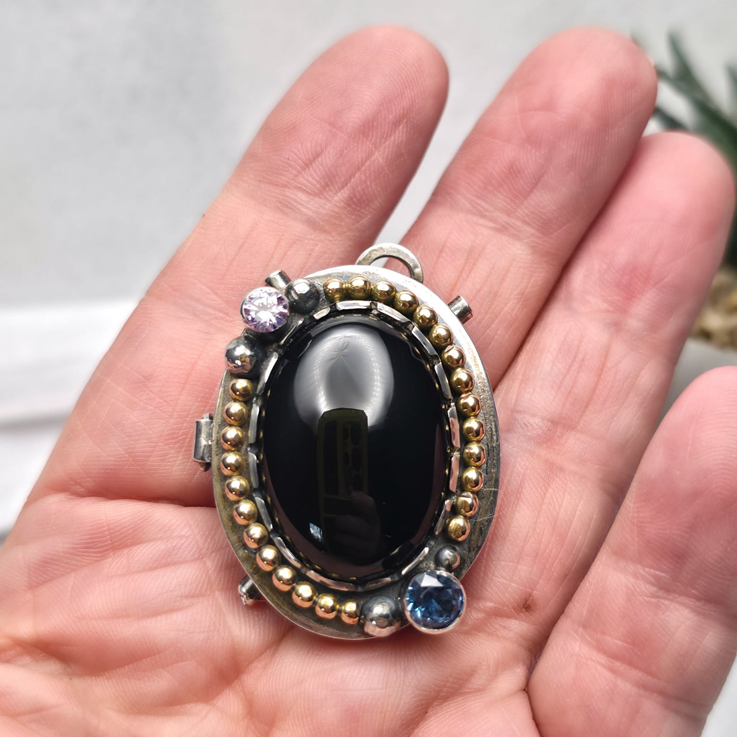 Sterling Silver with 14k Gold Locket