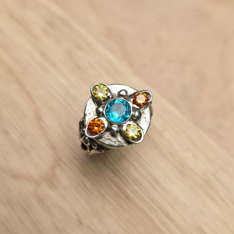 Radiant Sterling Silver Gemstone Ring