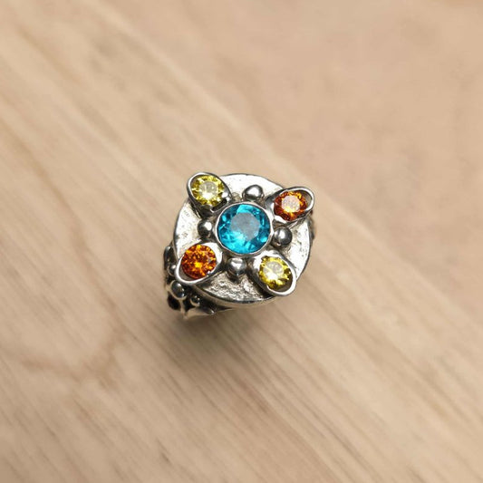 Radiant Sterling Silver Gemstone Ring