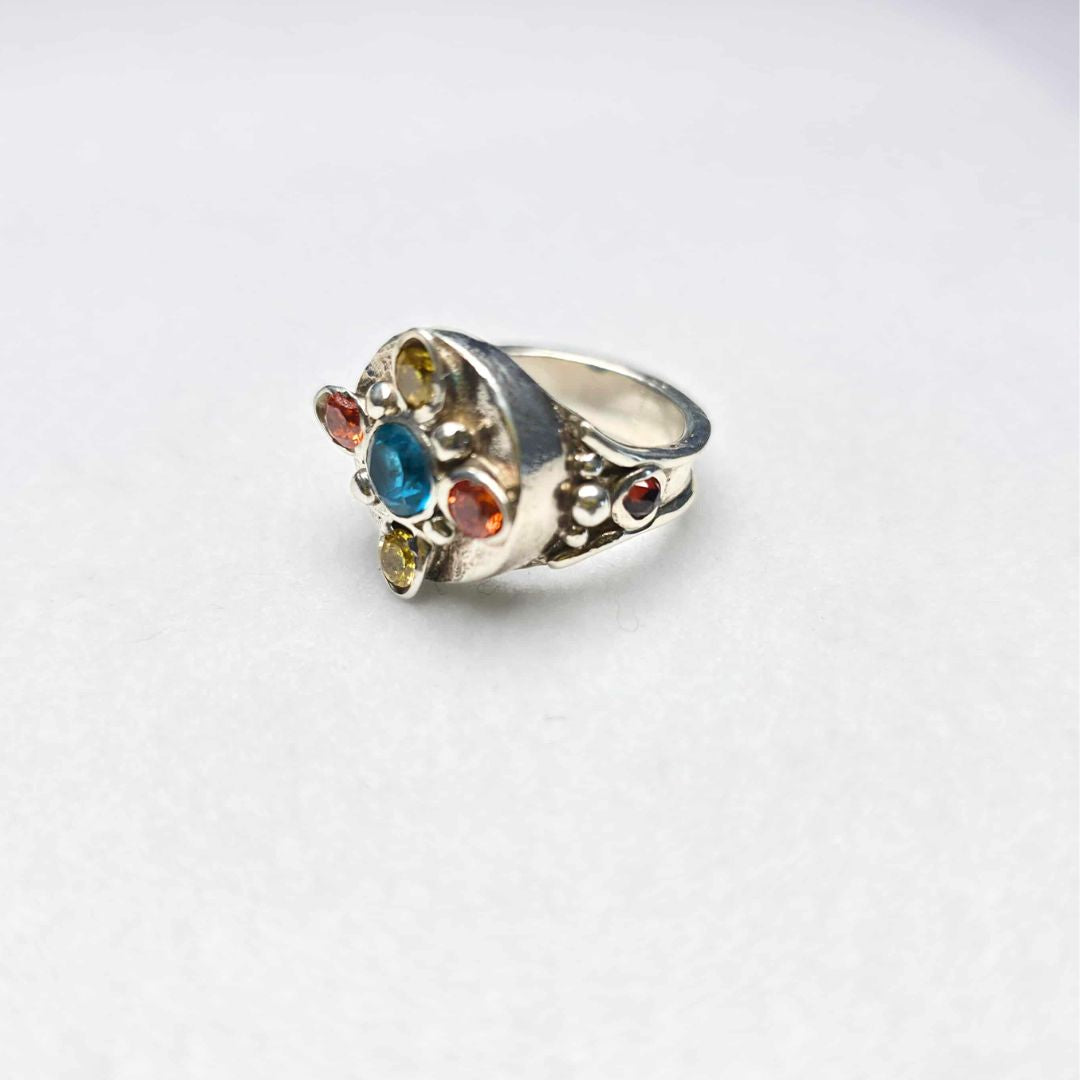 Radiant Sterling Silver Gemstone Ring