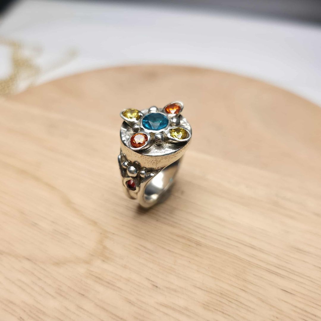 Radiant Sterling Silver Gemstone Ring