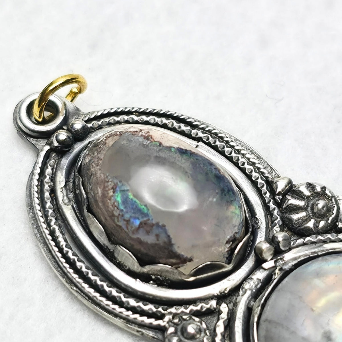 Moonstone & Fire Opal Galaxy Pendant