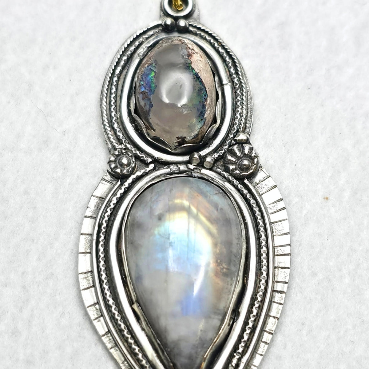 Moonstone & Fire Opal Galaxy Pendant
