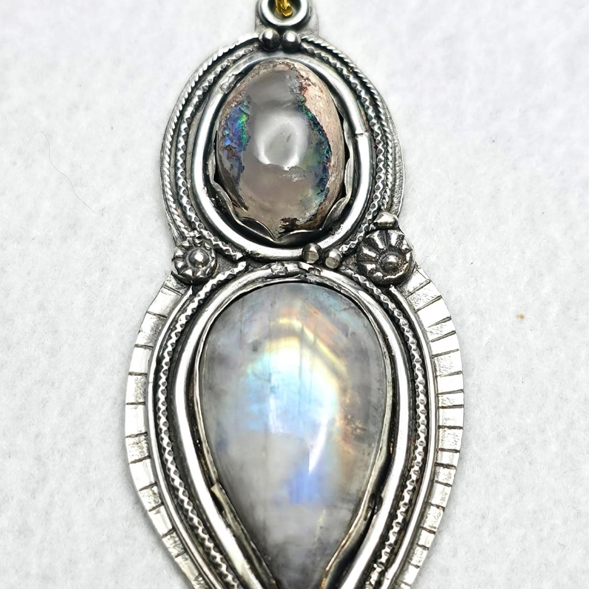 Moonstone & Fire Opal Galaxy Pendant