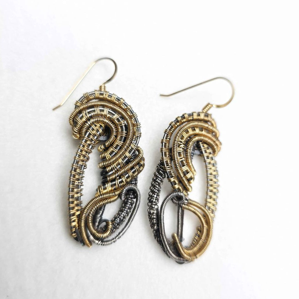 14k gold-filled Silver Dangle Earrings