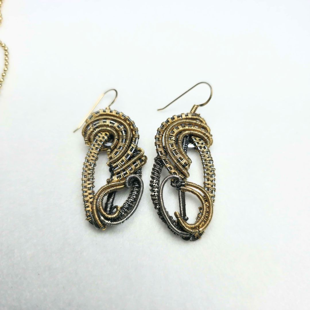 14k gold-filled Silver Dangle Earrings