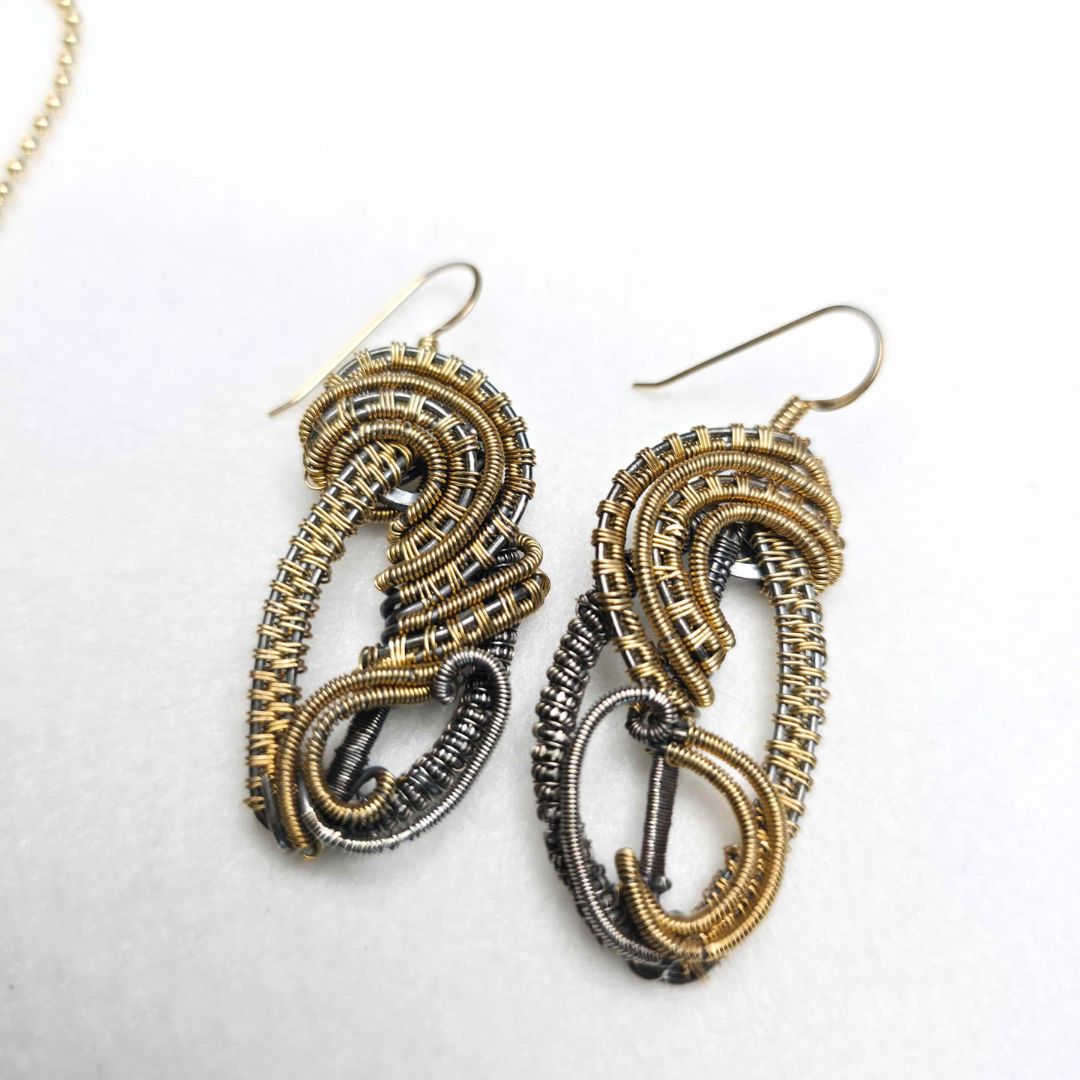 14k gold-filled Silver Dangle Earrings