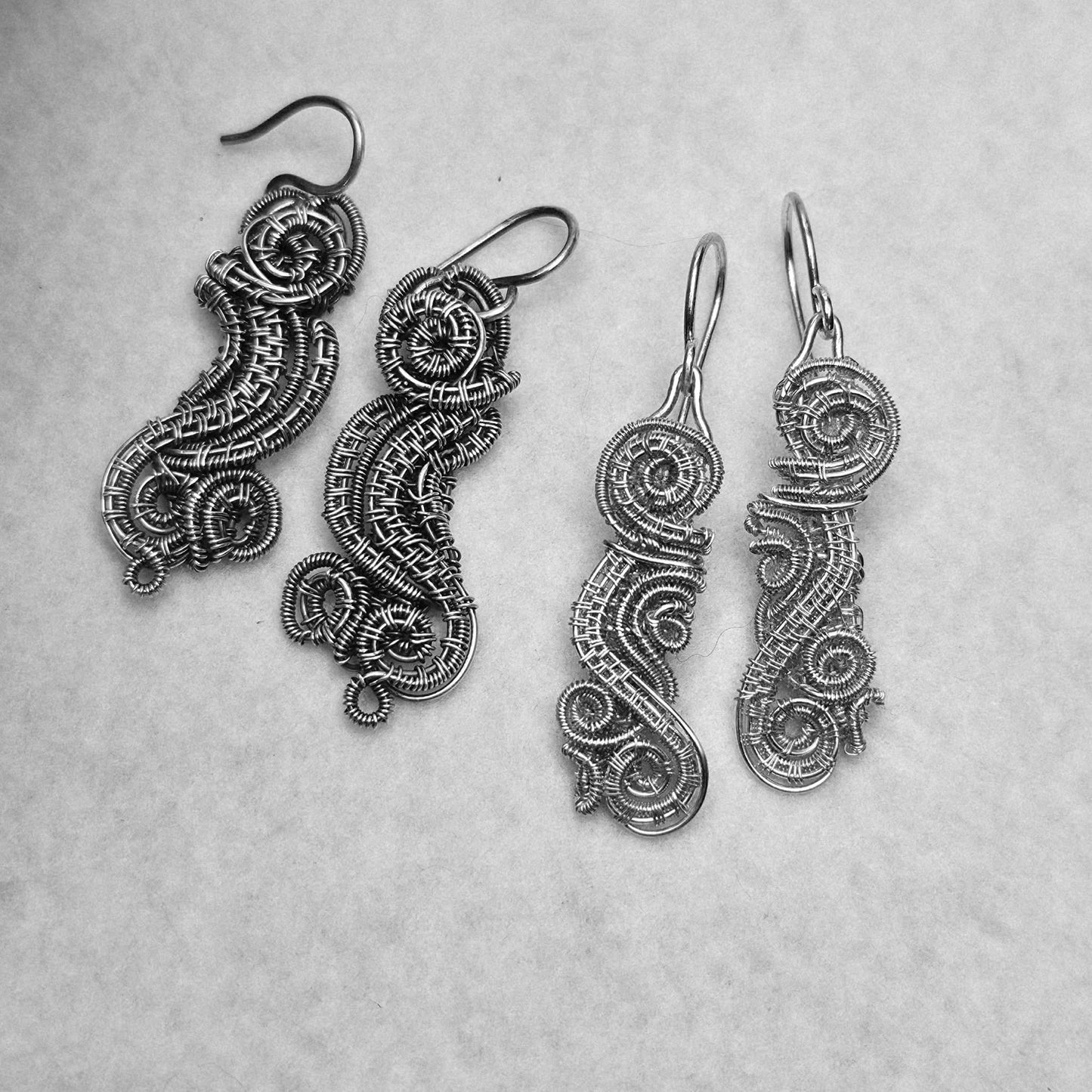 Sterling Silver and Blue Glass Earrings