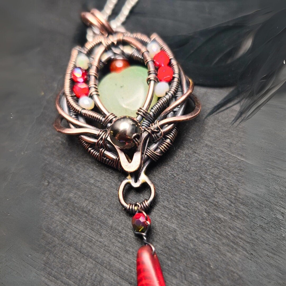 Antiqued Copper Aventurine Heart