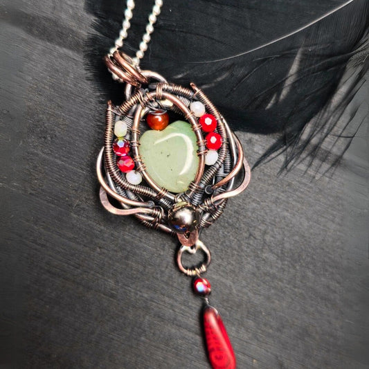 Antiqued Copper Aventurine Heart