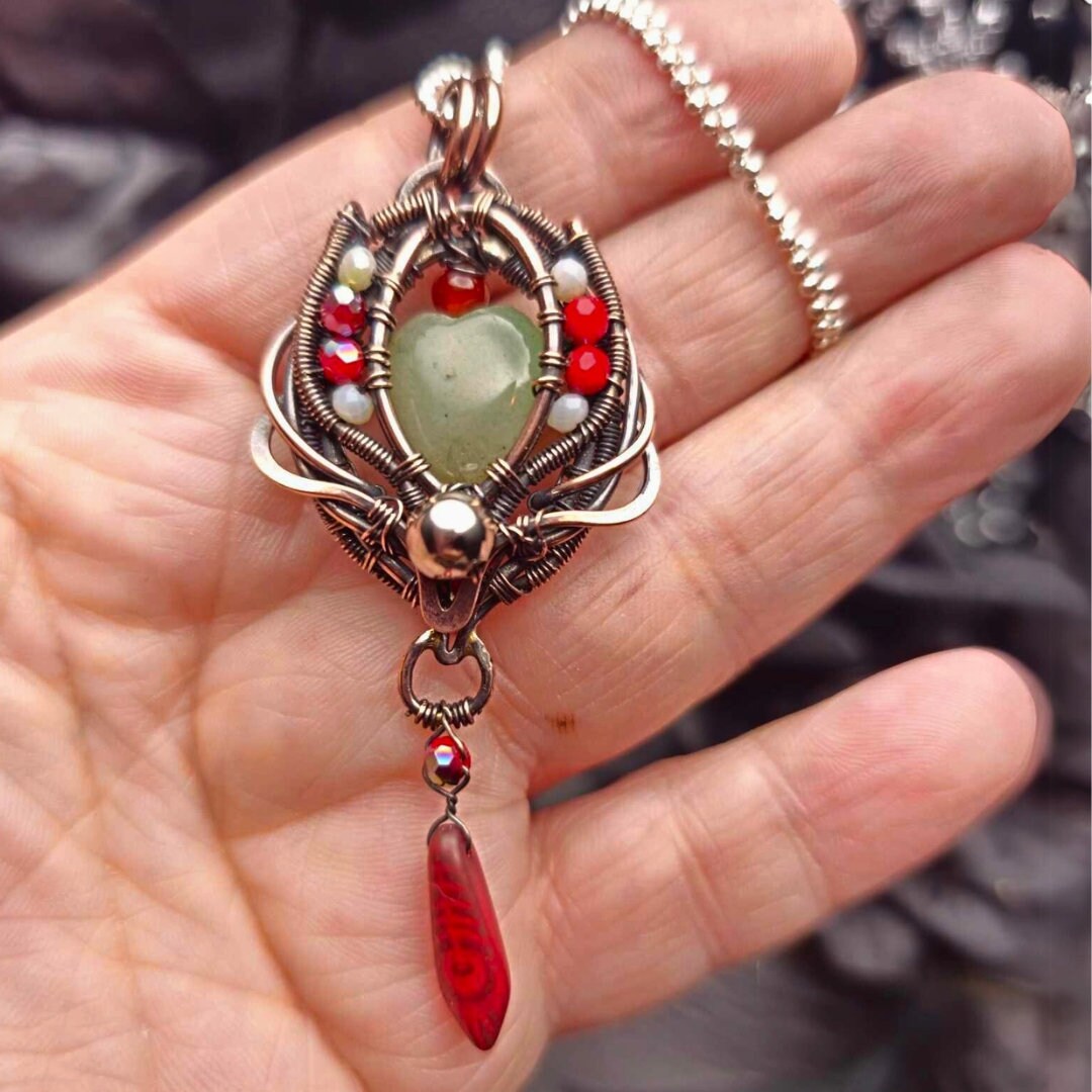 Antiqued Copper Aventurine Heart