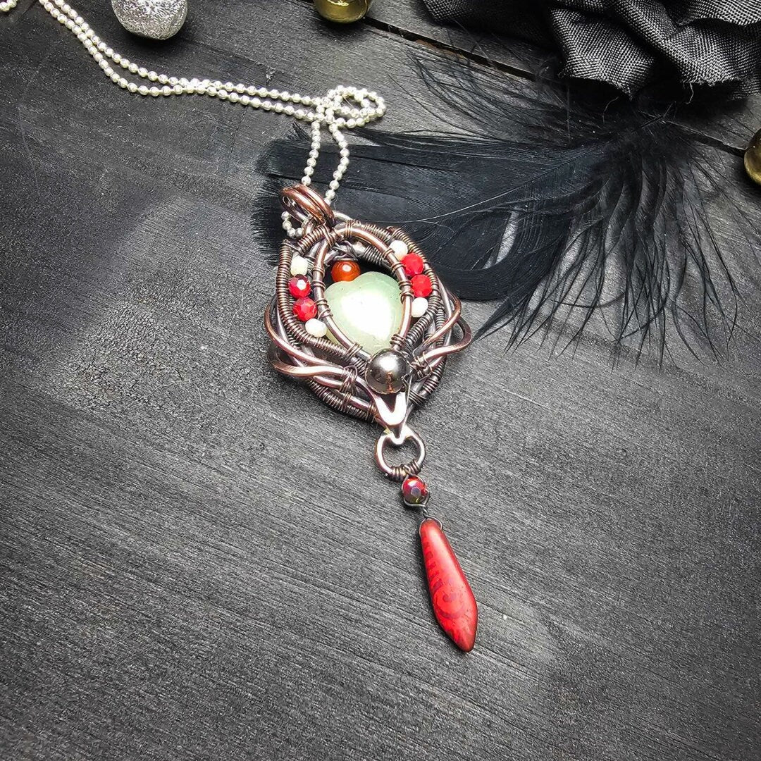 Antiqued Copper Aventurine Heart