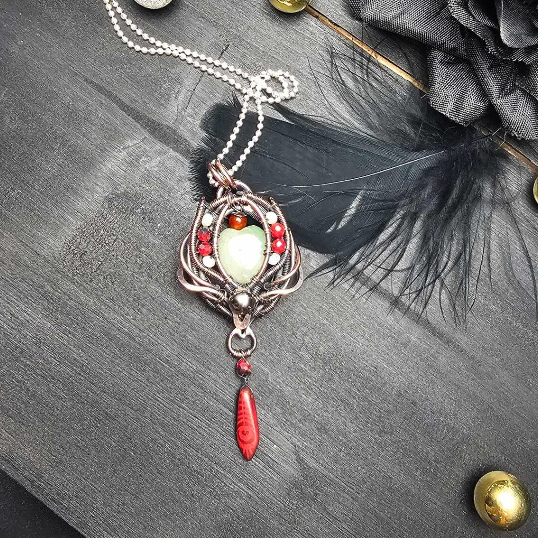 Antiqued Copper Aventurine Heart