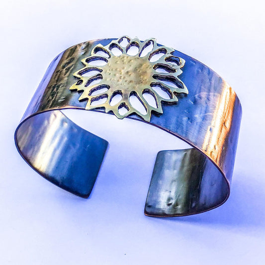 Sunflower Bracelet – Warm Healing Copper Jewelry for Fall Fashion