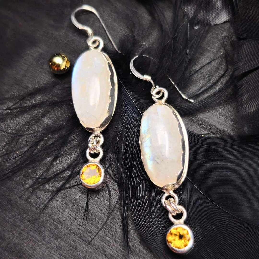 Rainbow Moonstone Earrings