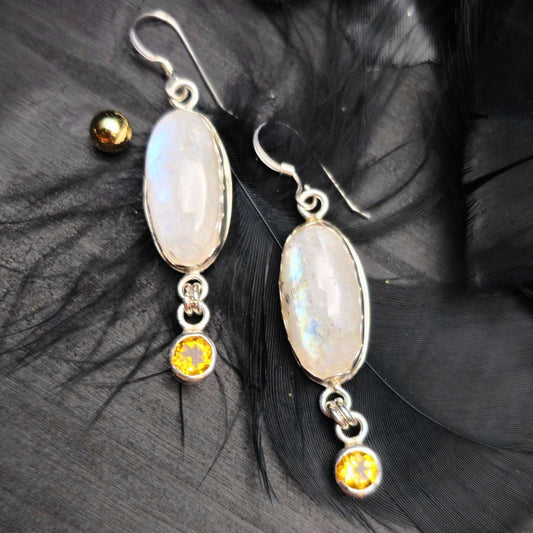 Rainbow Moonstone Earrings