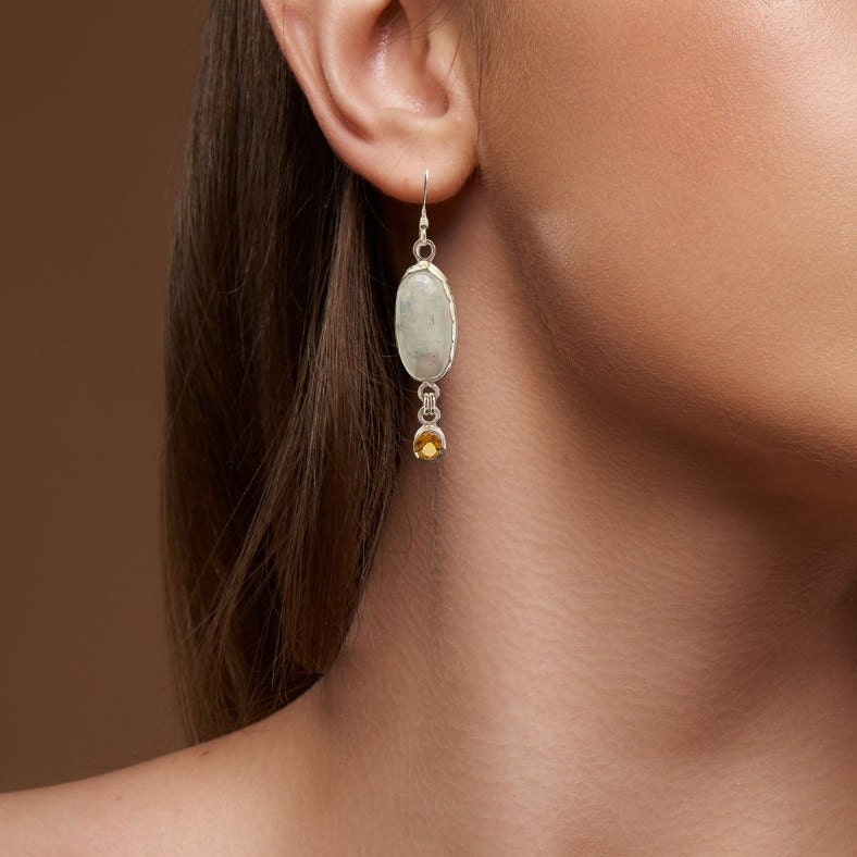 Rainbow Moonstone Earrings