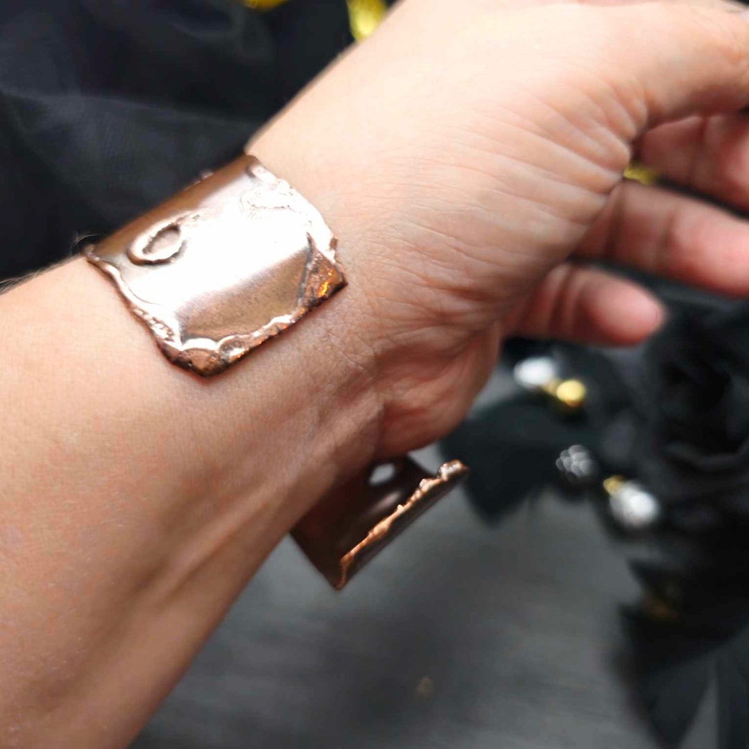 Forged and Melted Cuff with Stones