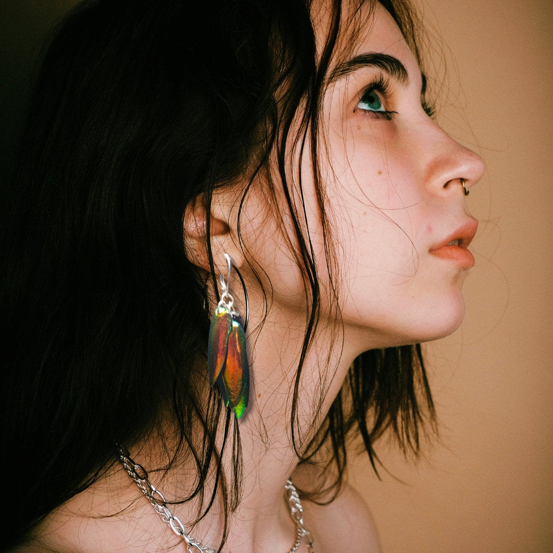 Beetle Wing Earrings
