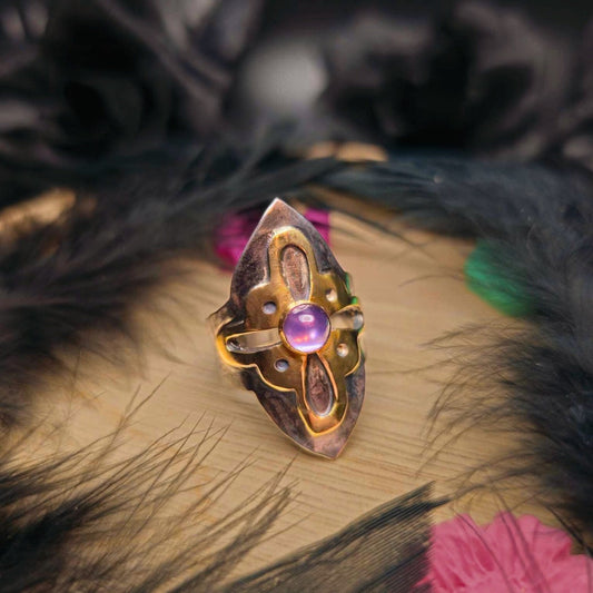 Amethyst Silver Signet Ring