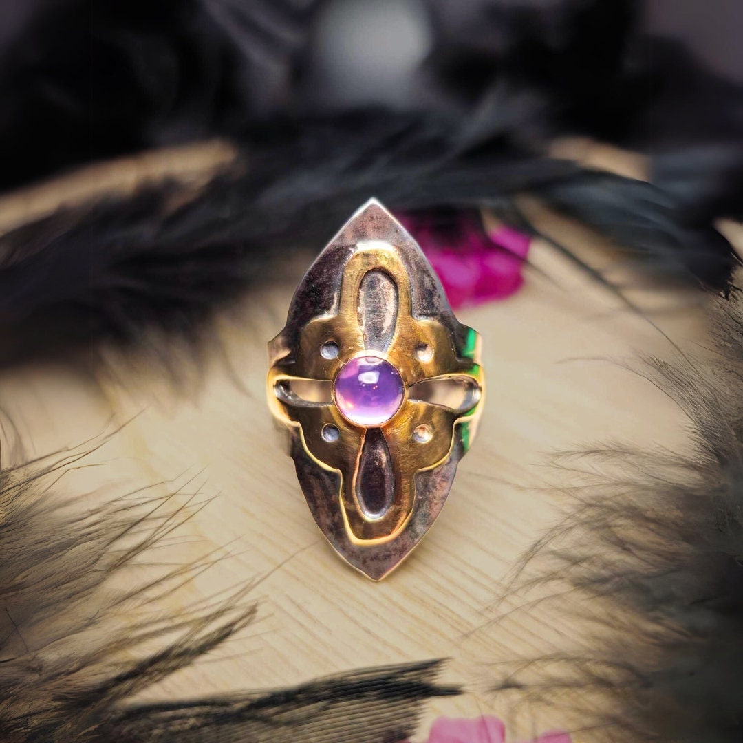 Amethyst Silver Signet Ring
