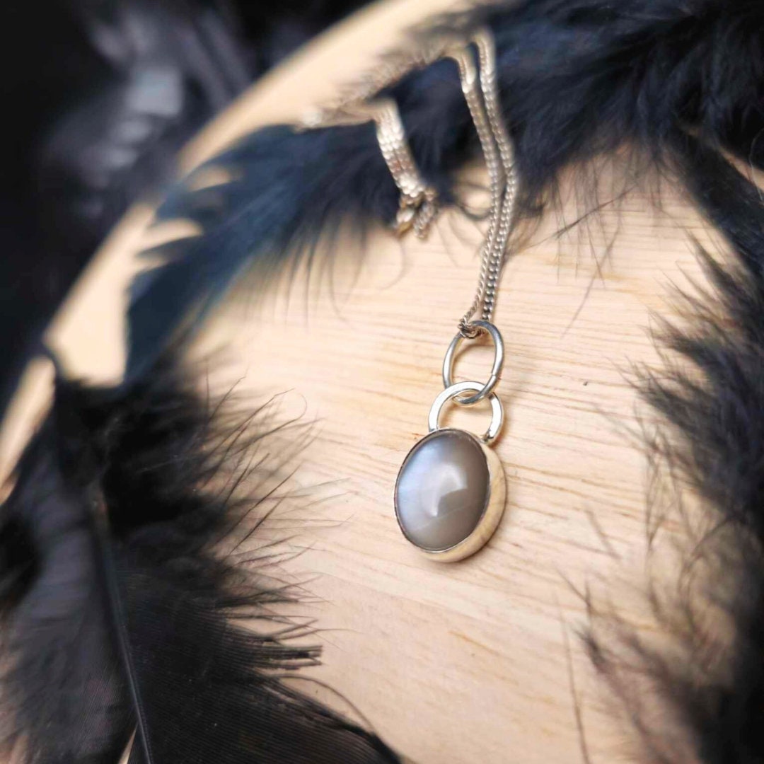 Shimmery Silver Moonstone Pendant