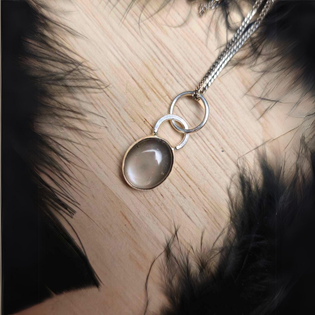Shimmery Silver Moonstone Pendant
