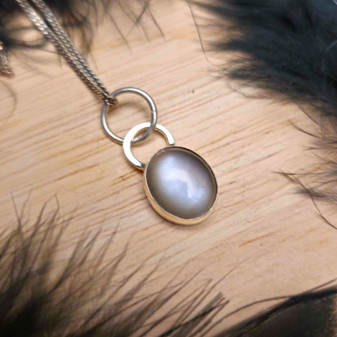 Shimmery Silver Moonstone Pendant