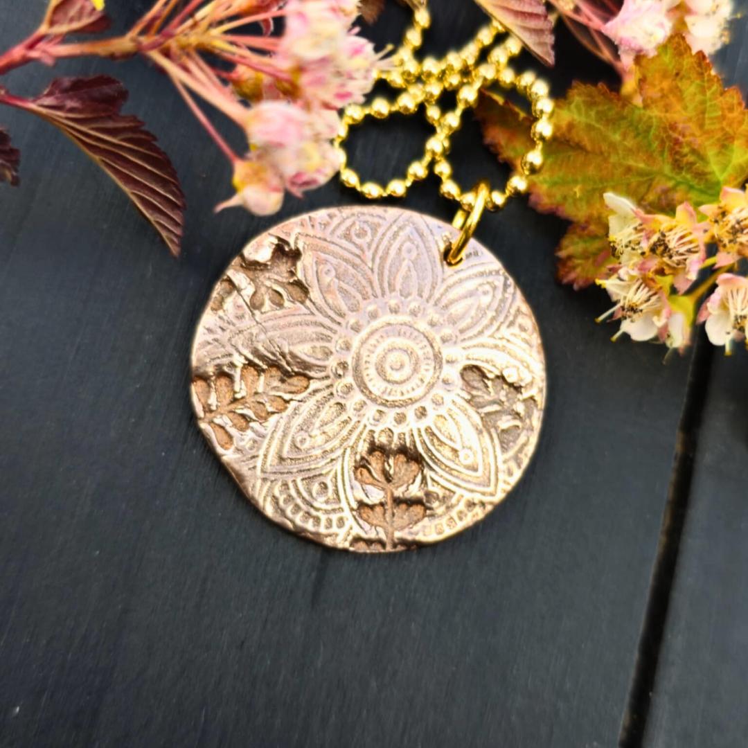 Handmade Copper Mandala Pendant