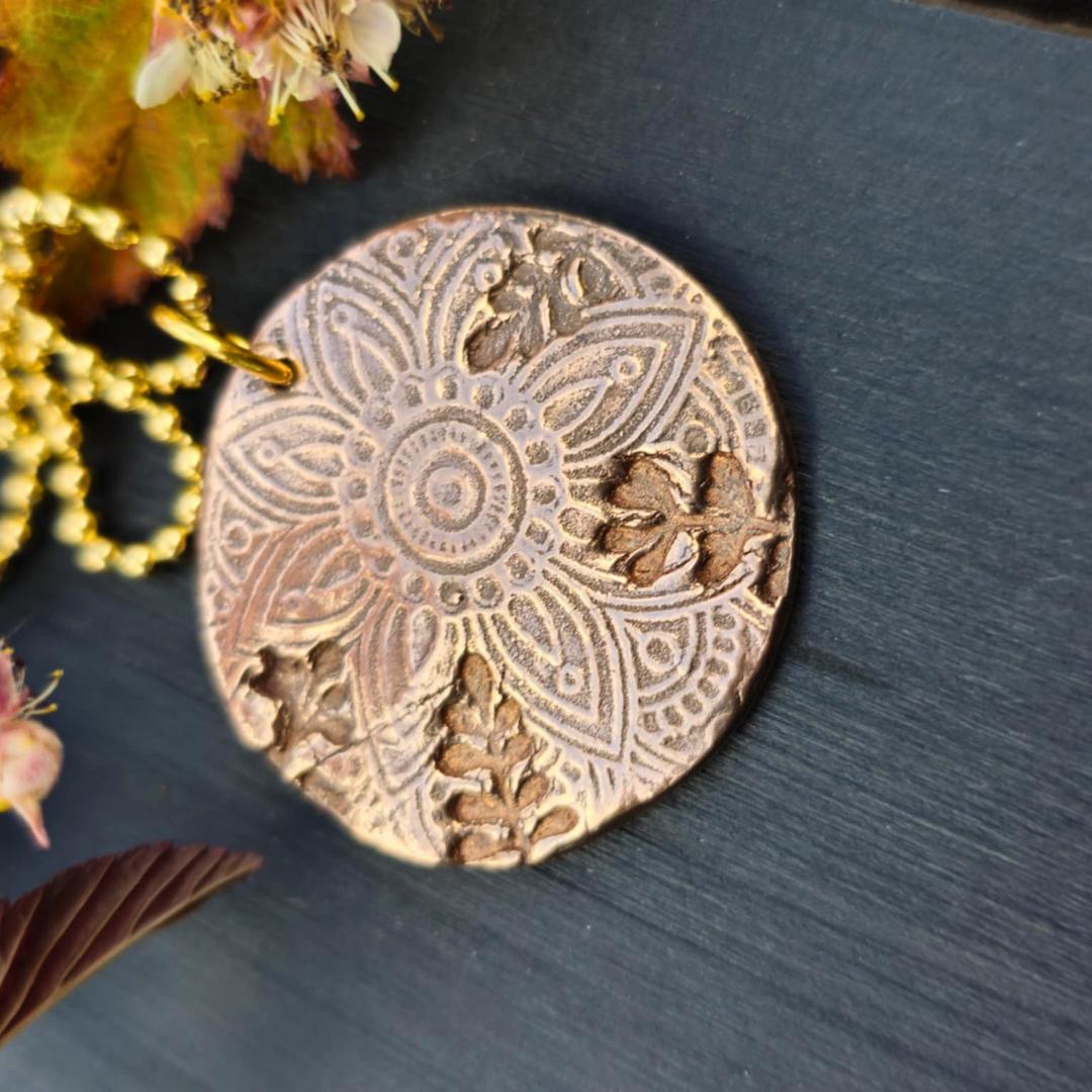 Handmade Copper Mandala Pendant