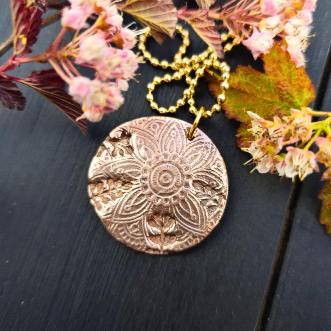 Handmade Copper Mandala Pendant