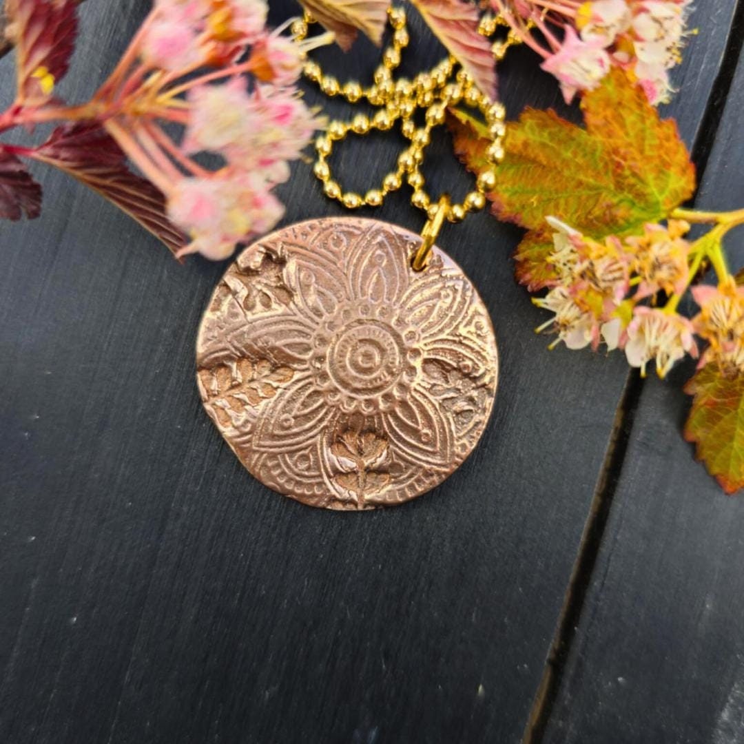 Handmade Copper Mandala Pendant