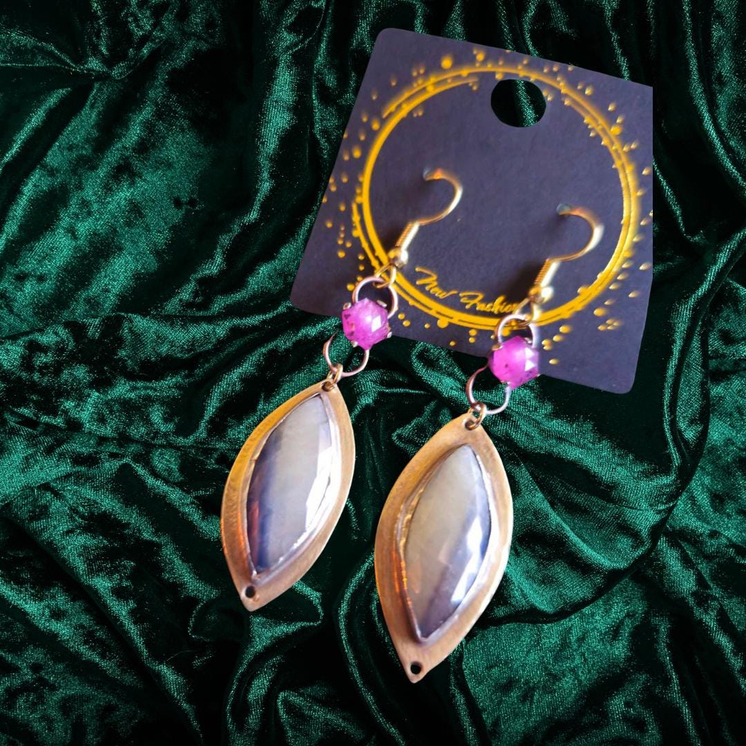 Rose cut sapphire Mixed Metal Dangles