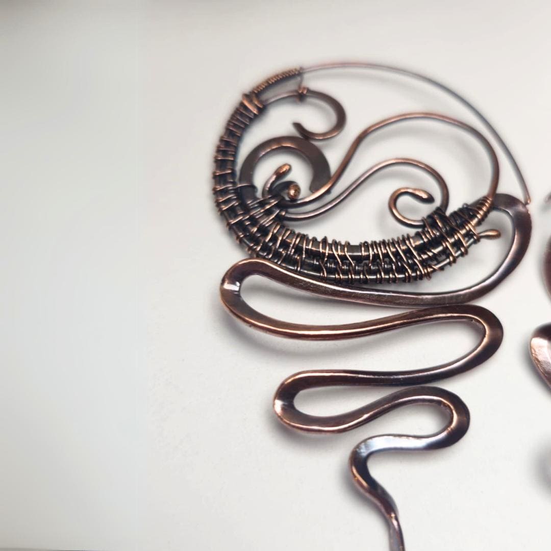 Handwoven Copper Earrings